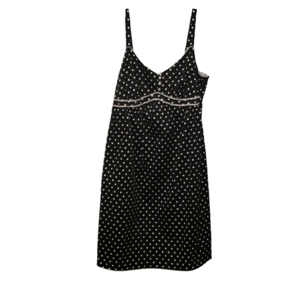 Breaking Loose Black & White Polka Dot Pinup Style Dress Plus 14